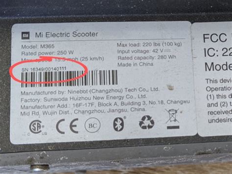 October 5, 2007. . Electric scooter serial number